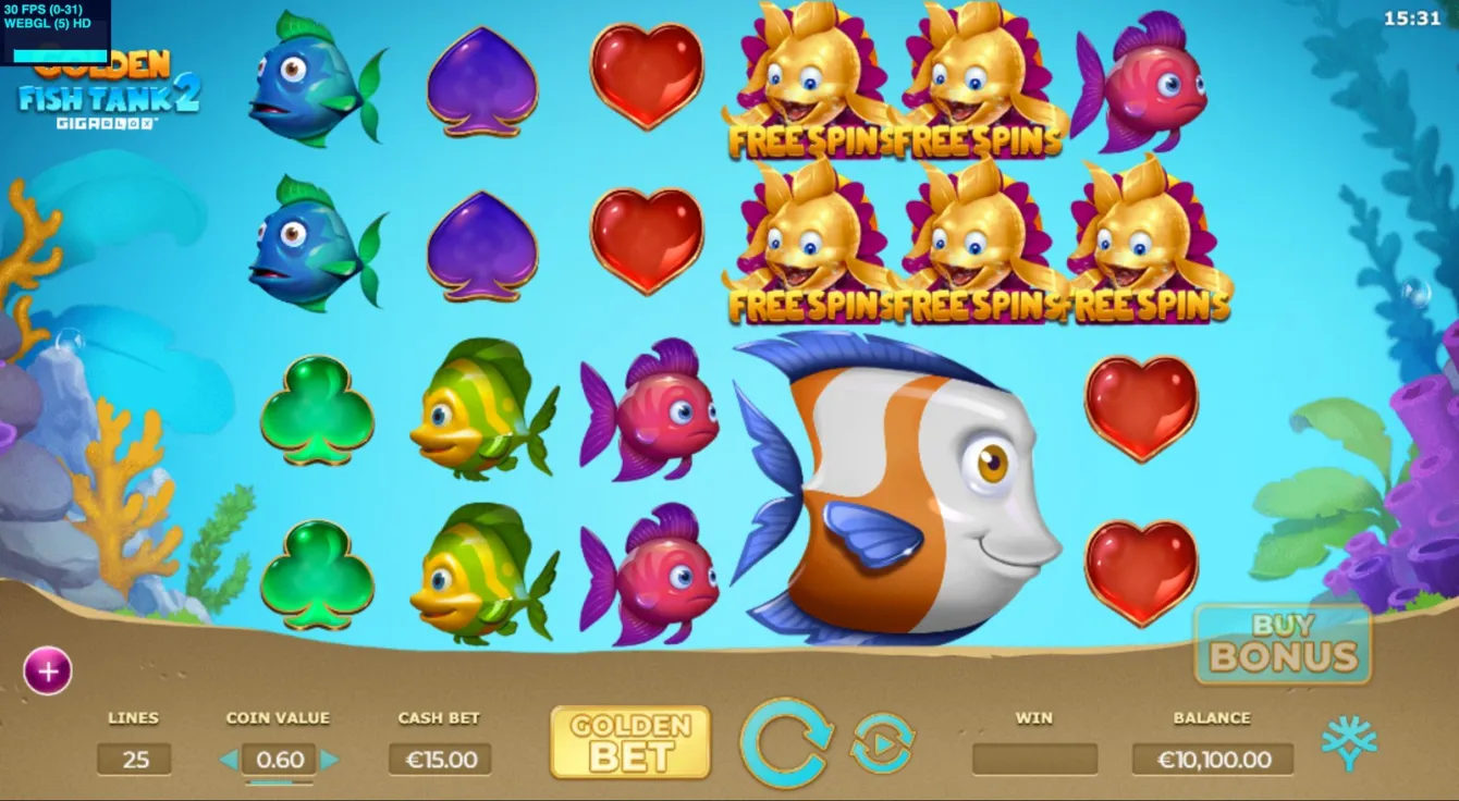 Golden Fishtank 2 Gigablox Slot
